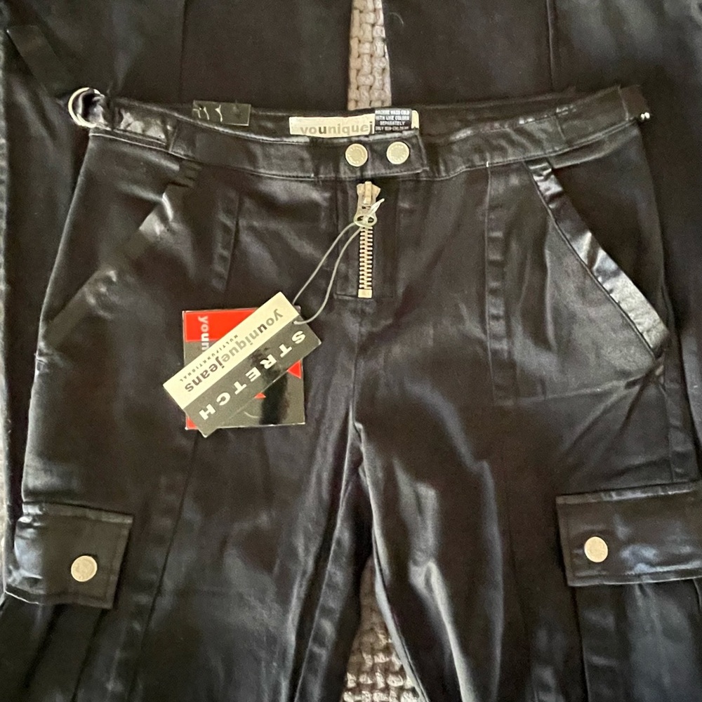 Younique Multifunktional Brand/Style Cargo Silver Zipper Pants - Picture 1 of 10